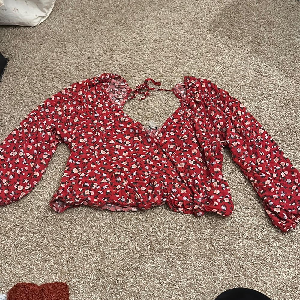 Floral faux wrap top